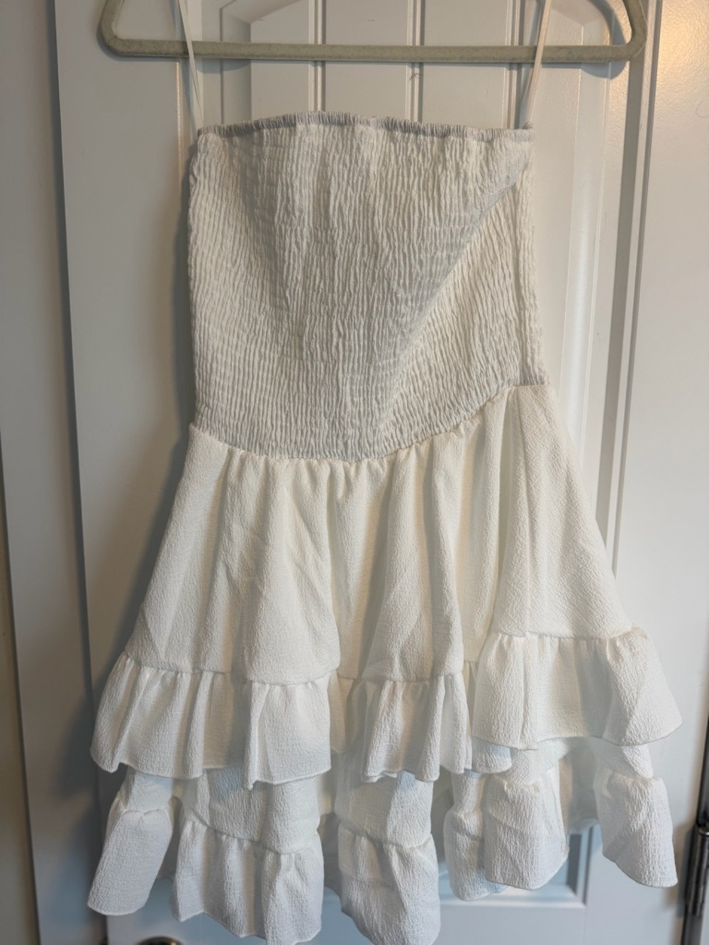 SHEIN White Tiered Ruffle Skater Skirt